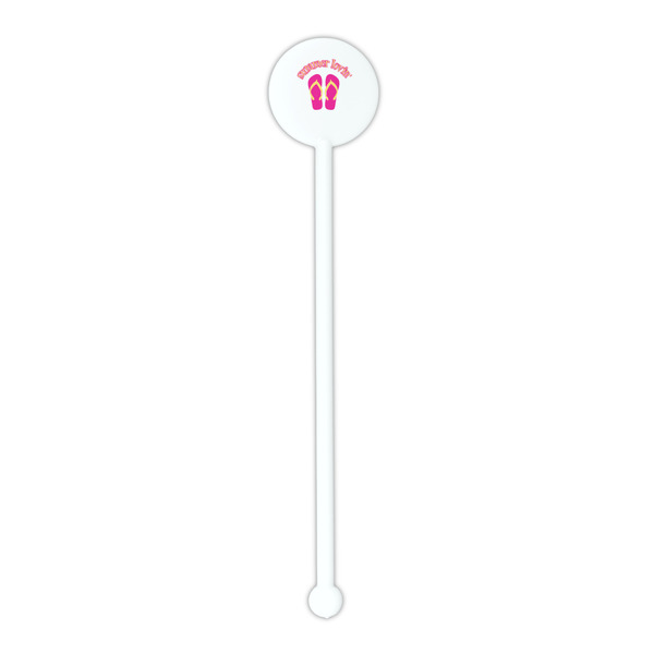 FlipFlop White Plastic 5.5" Stir Stick - Round - Single Stick