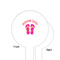 FlipFlop White Plastic 6" Food Pick - Round - Single Sided - Front & Back
