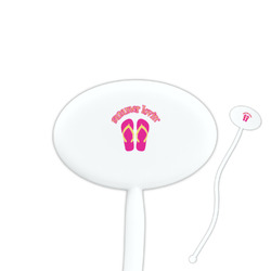 FlipFlop 7" Oval Plastic Stir Sticks - White - Double Sided (Personalized)