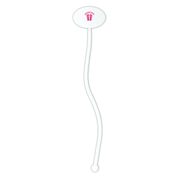FlipFlop White Plastic 7" Stir Stick - Oval - Single Stick