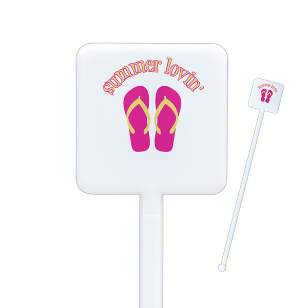Custom FlipFlop Square Plastic Stir Sticks (Personalized)