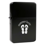 FlipFlop Windproof Lighter - Black - Single Sided & Lid Engraved (Personalized)