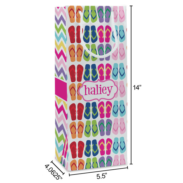 FlipFlop Wine Gift Bag - Dimensions