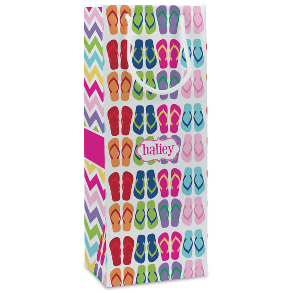 Custom FlipFlop Wine Gift Bags - Gloss (Personalized)