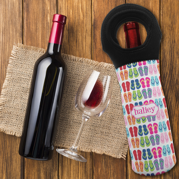 FlipFlop Wine Tote Bag - FLATLAY