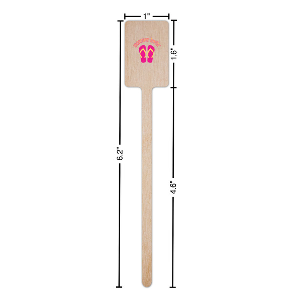 FlipFlop Wooden 6.25" Stir Stick - Rectangular - Dimensions