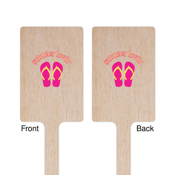 FlipFlop Wooden 6.25" Stir Stick - Rectangular - Double Sided - Front & Back
