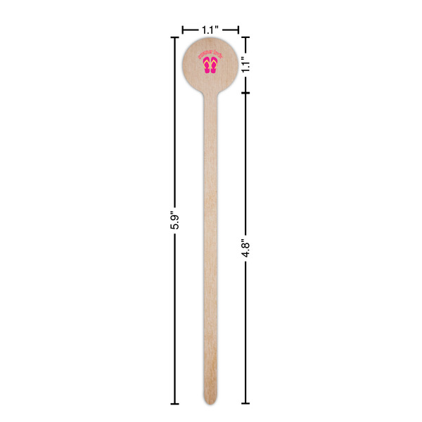 FlipFlop Wooden 6" Stir Stick - Round - Dimensions