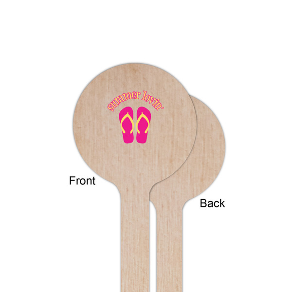 FlipFlop Wooden 6" Stir Stick - Round - Single Sided - Front & Back