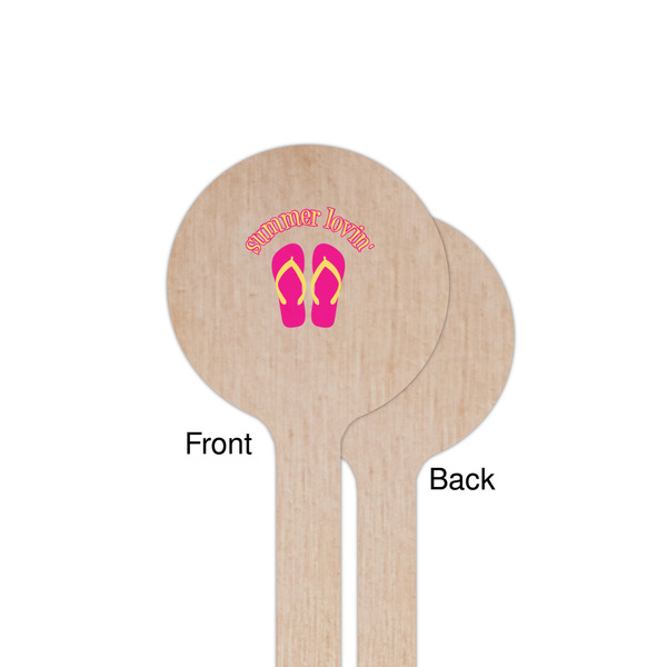 FlipFlop Wooden 7.5" Stir Stick - Round - Single Sided - Front & Back