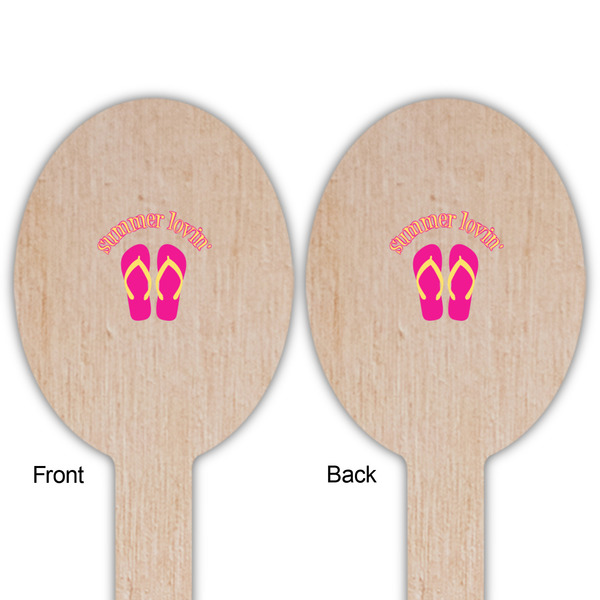 FlipFlop Wooden Food Pick - Oval - Double Sided - Front & Back