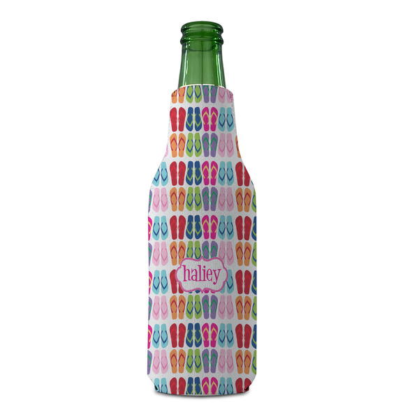 FlipFlop Zipper Bottle Cooler - FRONT (bottle)