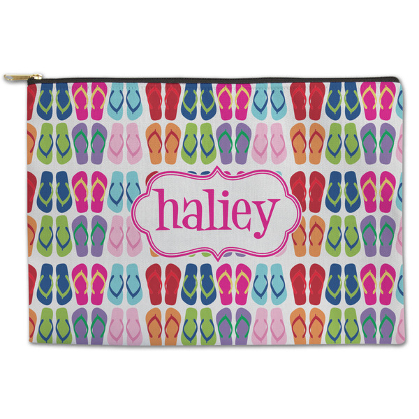 Custom FlipFlop Zipper Pouch - Large - 12.5"x8.5" (Personalized)