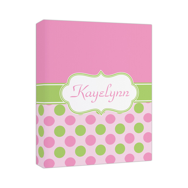 Custom Pink & Green Dots Canvas Print (Personalized)