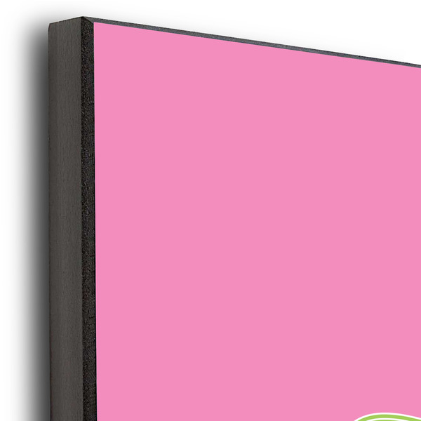 Pink & Green Dots 11x14 Wood Print - Closeup