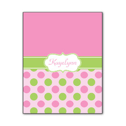 Pink & Green Dots Wood Print - 11x14 (Personalized)