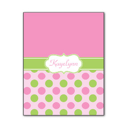 Pink & Green Dots Wood Print - 11x14 (Personalized)