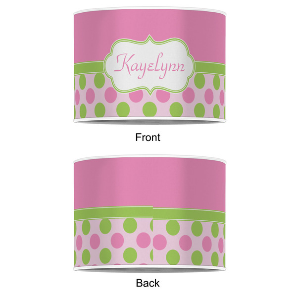 Pink & Green Dots 12" Drum Lampshade - APPROVAL (Poly Film)