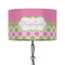 Pink & Green Dots 12" Drum Lampshade - ON STAND (Fabric)