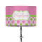 Pink & Green Dots 12" Drum Lamp Shade - Fabric (Personalized)