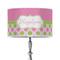 Pink & Green Dots 12" Drum Lamp Shade - Poly-film (Personalized)