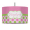 Pink & Green Dots 12" Drum Lampshade - PENDANT (Fabric)