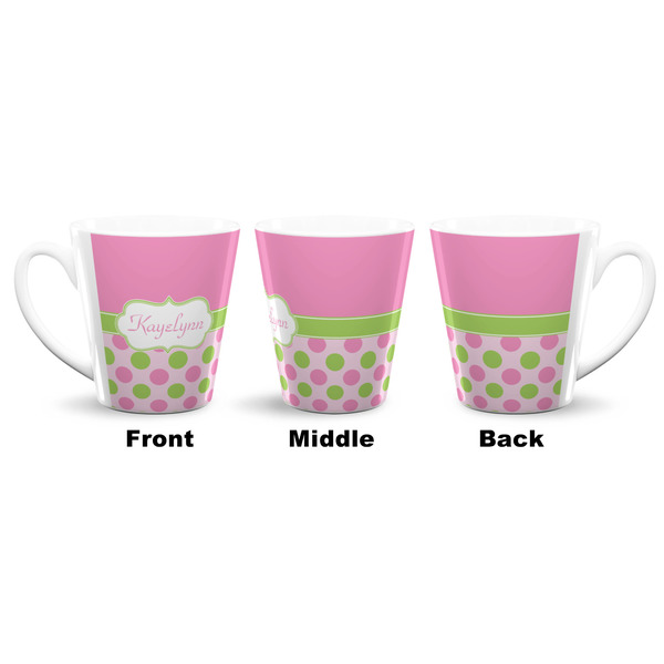 Pink & Green Dots 12 Oz Latte Mug - Approval