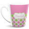 Pink & Green Dots 12 Oz Latte Mug - Front Full