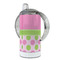 Pink & Green Dots 12 oz Stainless Steel Sippy Cups - FULL (back angle)