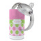 Pink & Green Dots 12 oz Stainless Steel Sippy Cups - Top Off