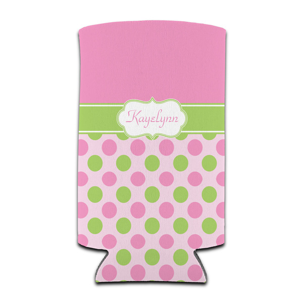 Pink & Green Dots 12oz Tall Can Sleeve - Set of 4 - FRONT