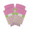 Pink & Green Dots Can Cooler (tall 12 oz) - Set of 4 (Personalized)