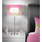 Pink & Green Dots 13 inch drum lamp shade - in room
