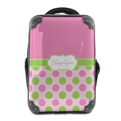Pink & Green Dots 15" Hard Shell Backpack (Personalized)