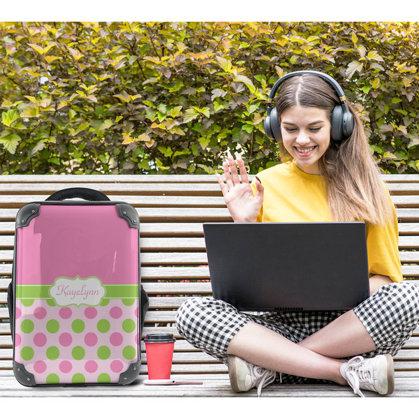 Pink & Green Dots 15" Backpack - LIFESTYLE