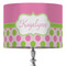 Pink & Green Dots 16" Drum Lampshade - ON STAND (Fabric)