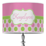 Pink & Green Dots 16" Drum Lamp Shade - Poly-film (Personalized)