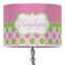 Pink & Green Dots 16" Drum Lampshade - ON STAND (Poly Film)