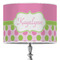 Pink & Green Dots 16" Drum Lamp Shade - Poly-film (Personalized)
