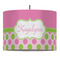 Pink & Green Dots 16" Drum Lampshade - PENDANT (Fabric)
