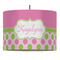 Pink & Green Dots Drum Pendant Lamp (Personalized)