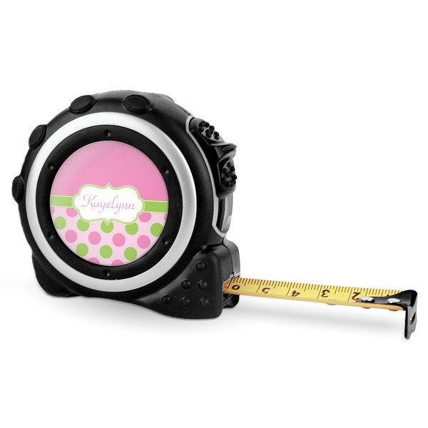 Custom Pink & Green Dots Tape Measure - 16 Ft (Personalized)