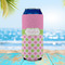 Pink & Green Dots 16oz Can Sleeve - LIFESTYLE