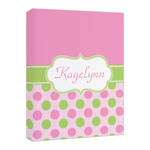 Pink & Green Dots Canvas Print - 16x20 (Personalized)