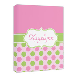 Pink & Green Dots Canvas Print - 16x20 (Personalized)
