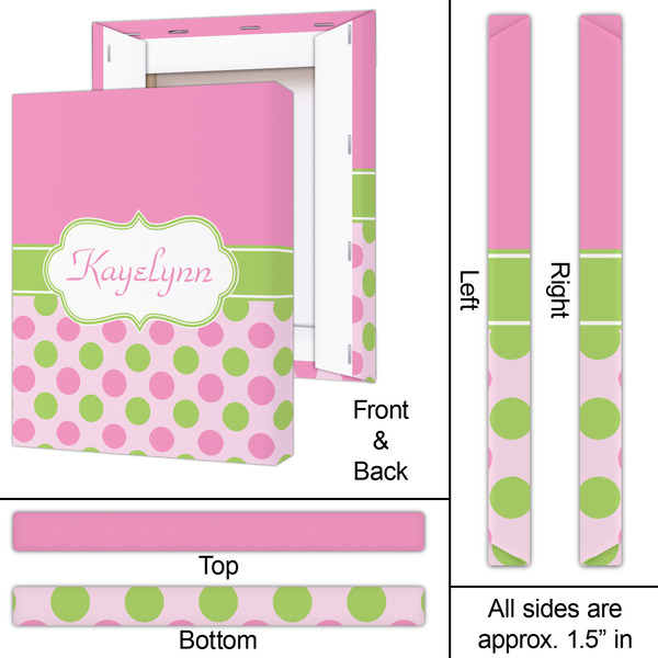 Pink & Green Dots 16x20 - Canvas Print - Approval