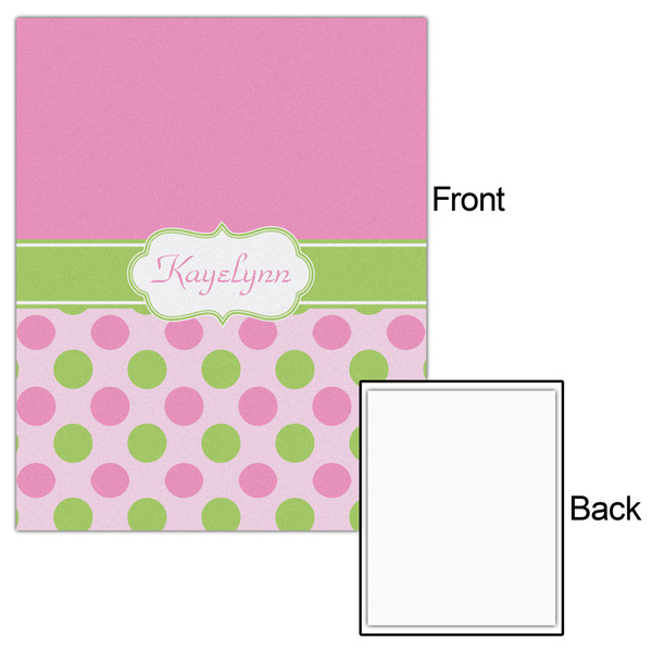 Pink & Green Dots 16x20 - Matte Poster - Front & Back
