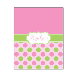 Pink & Green Dots Wood Print - 16x20 (Personalized)