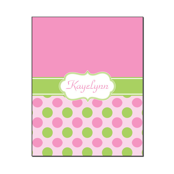 Custom Pink & Green Dots Wood Print - 16x20 (Personalized)