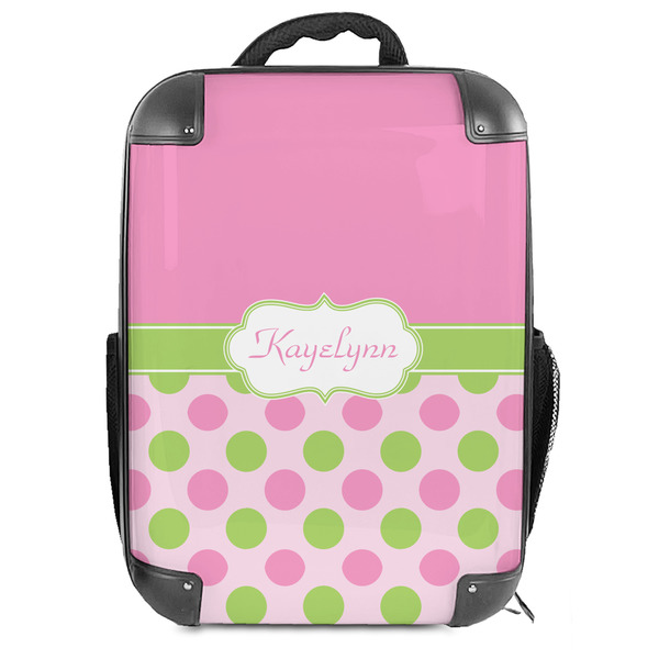 Custom Pink & Green Dots Hard Shell Backpack (Personalized)